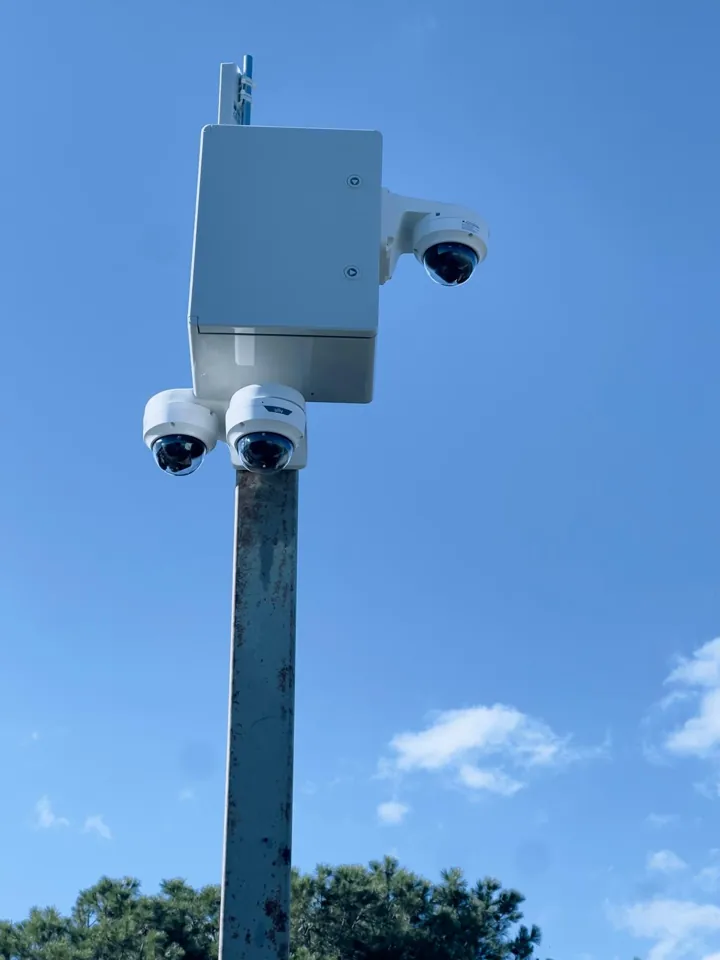 Pole-mounted camera installation